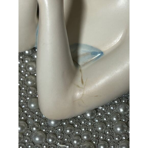 Vintage Lefton White 2900 Lady Head vase, Brimmed Hat No Foil - Picture 5 of 15